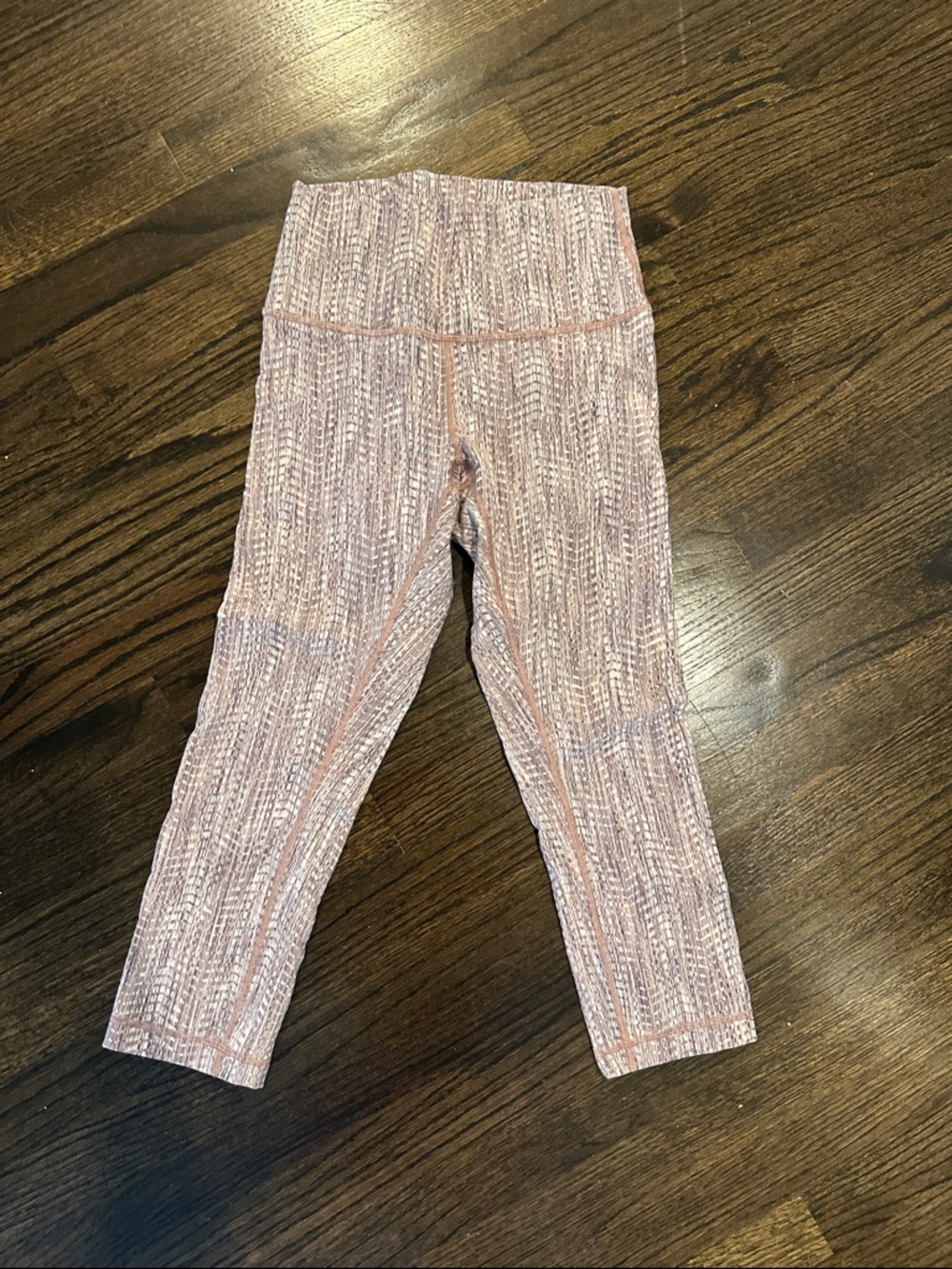 Lululemon Pink Space-Dyed Active Leggings - just below knees on 5’8
